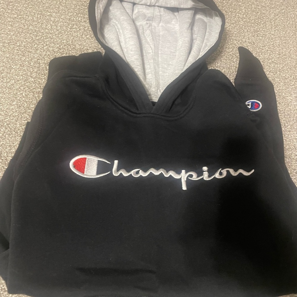 Champion Gray and Black Athletic Hoodie